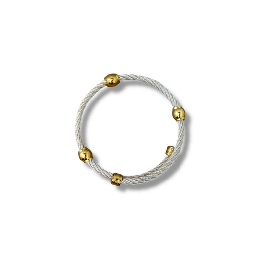Gold & Silver Crossover Bangle