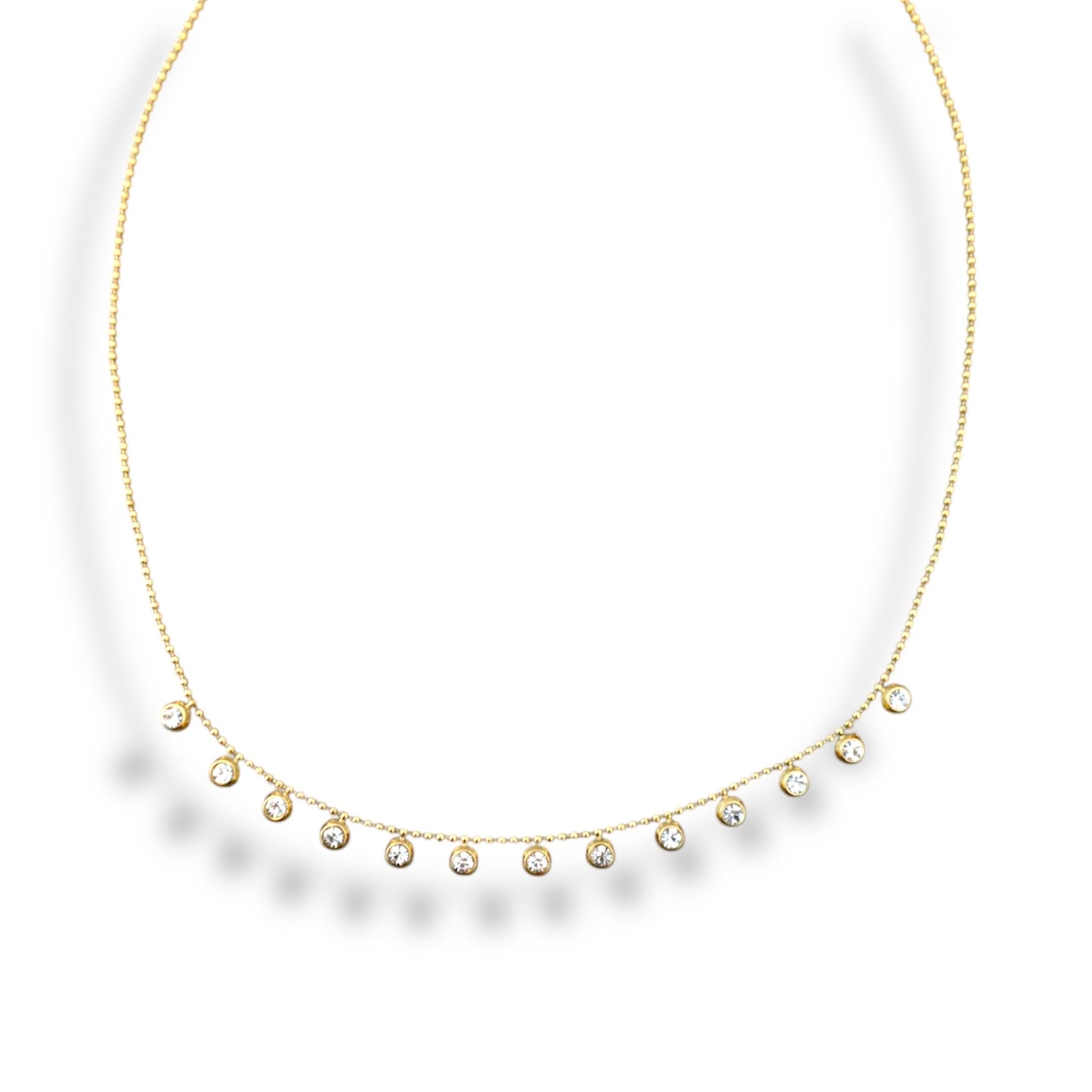 Dainty Gold Zircon Charm Necklace