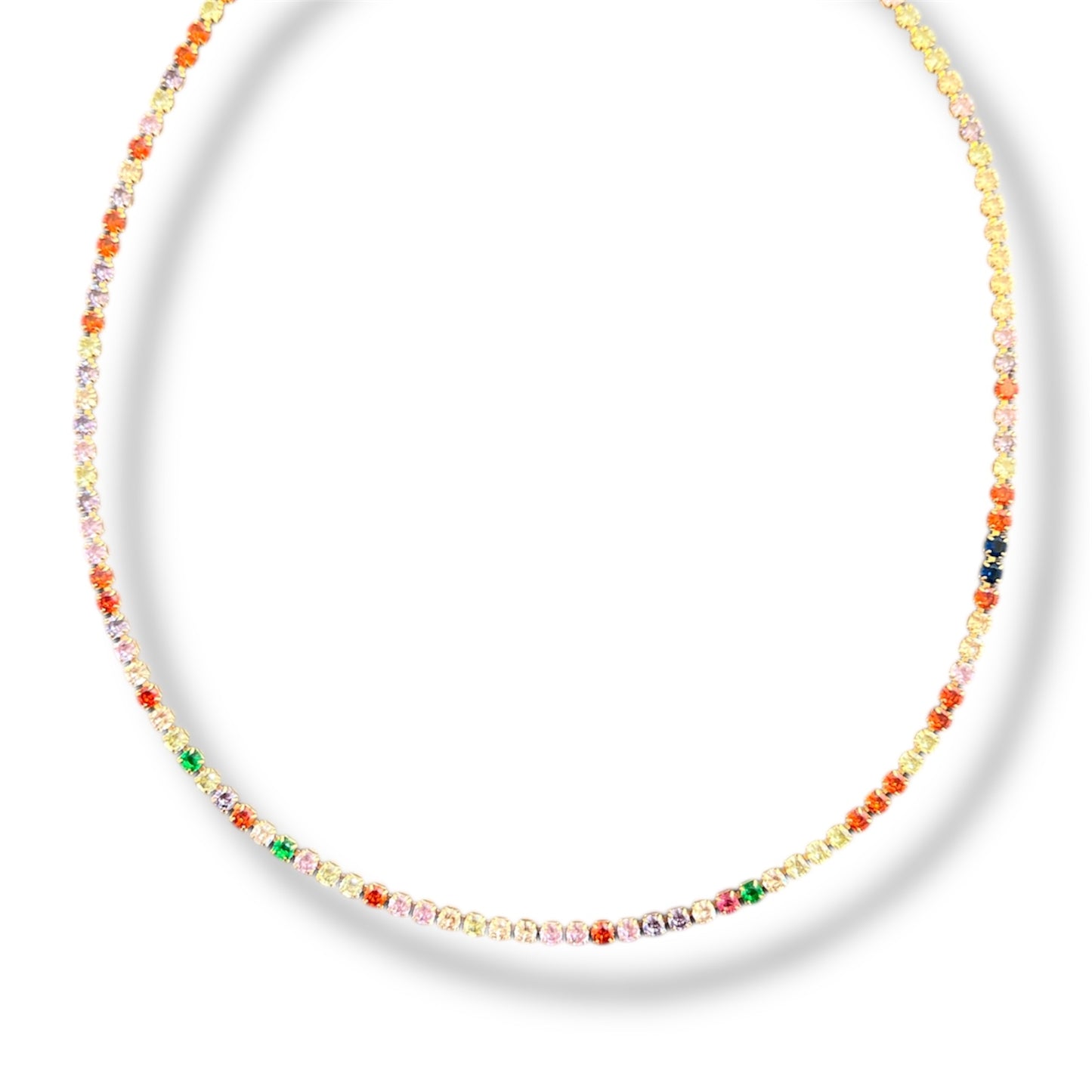Colorful Zircon Tennis Necklace