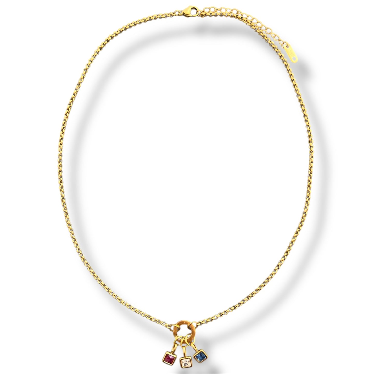 Gold Rose Zircon Necklace
