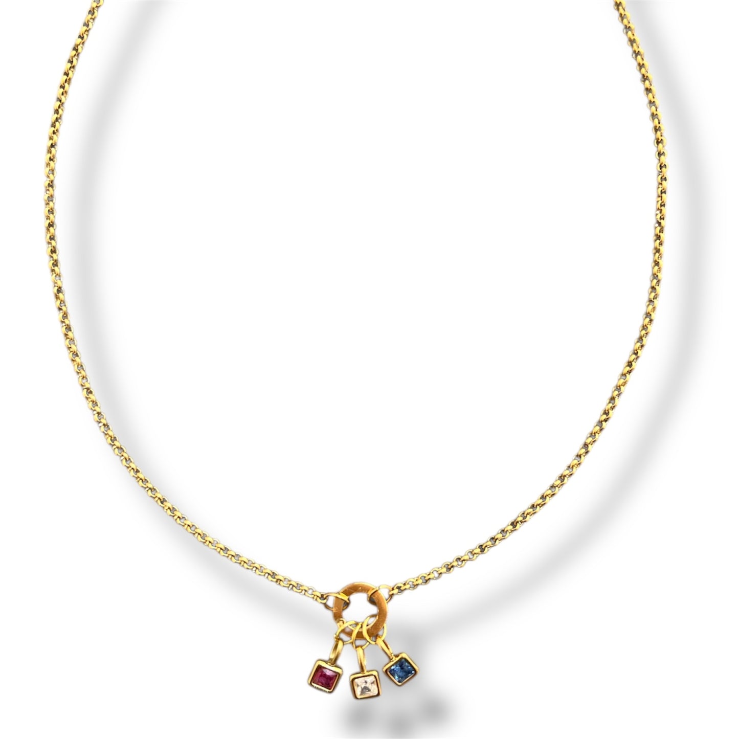 Gold Rose Zircon Necklace