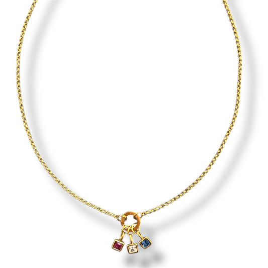 Gold Rose Zircon Necklace