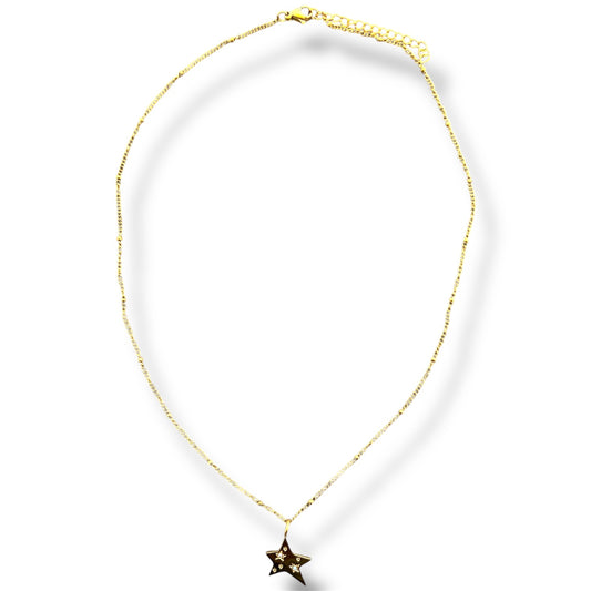 Gold Zircon Star Necklace
