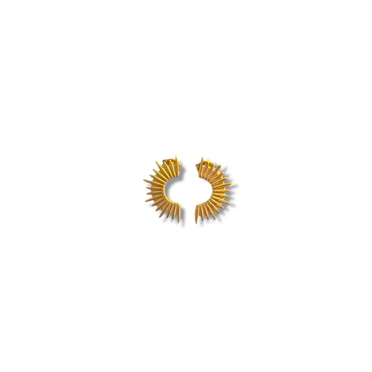 Half Sun Gold Stud Earrings