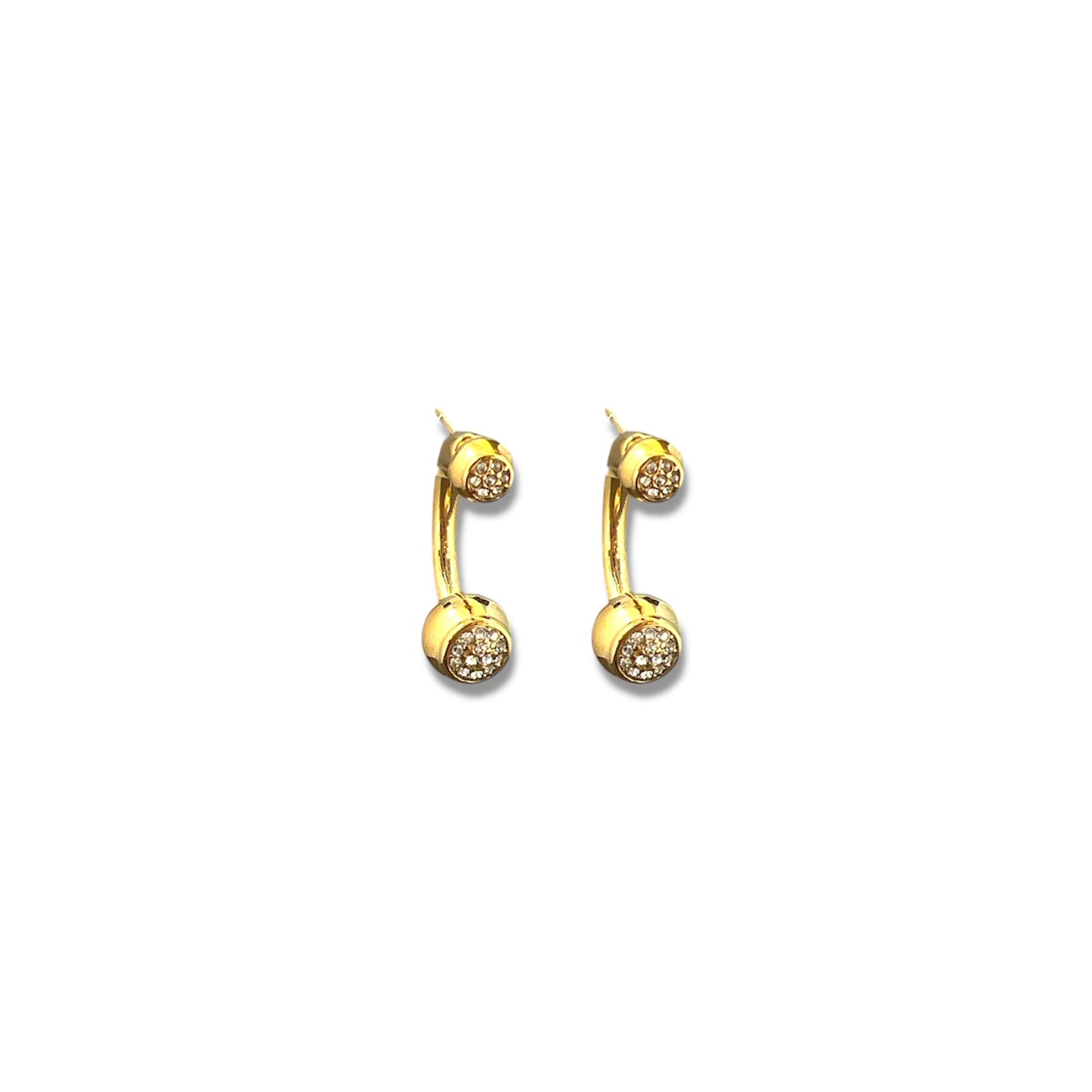 Gold Pavé Front-Back Earrings