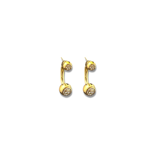 Gold Pavé Front-Back Earrings