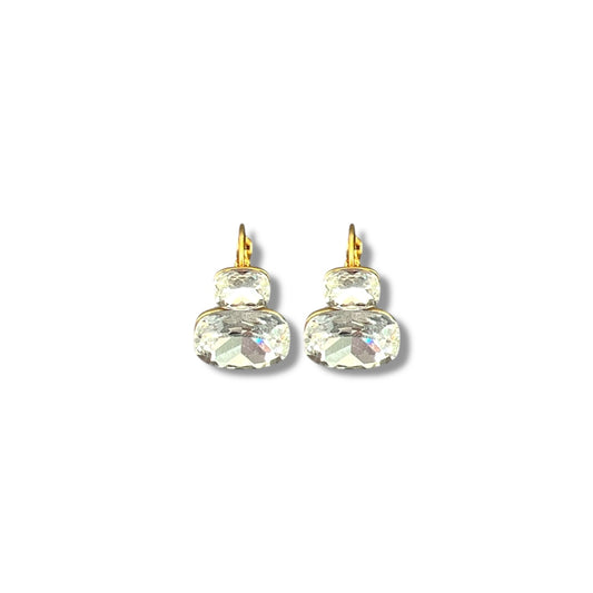 Gold Double Zircon Earrings