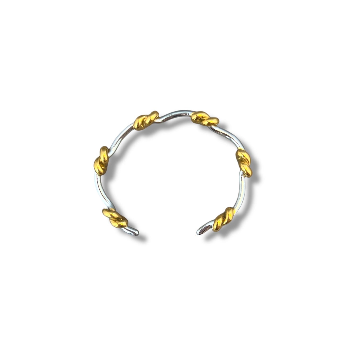 Gold and Silver Knot Cuff Bracelet