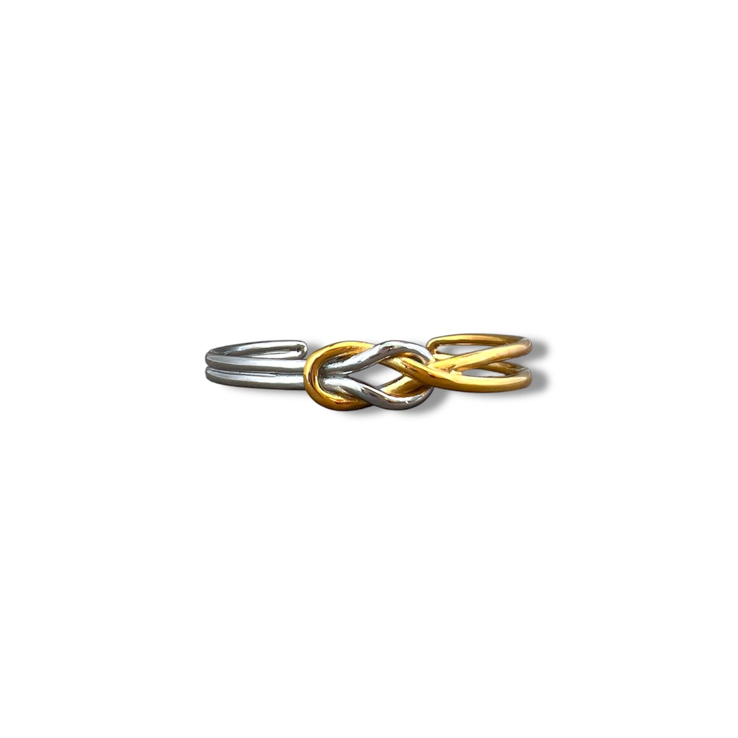 Gold and Silver Tied Cuff Bracelet