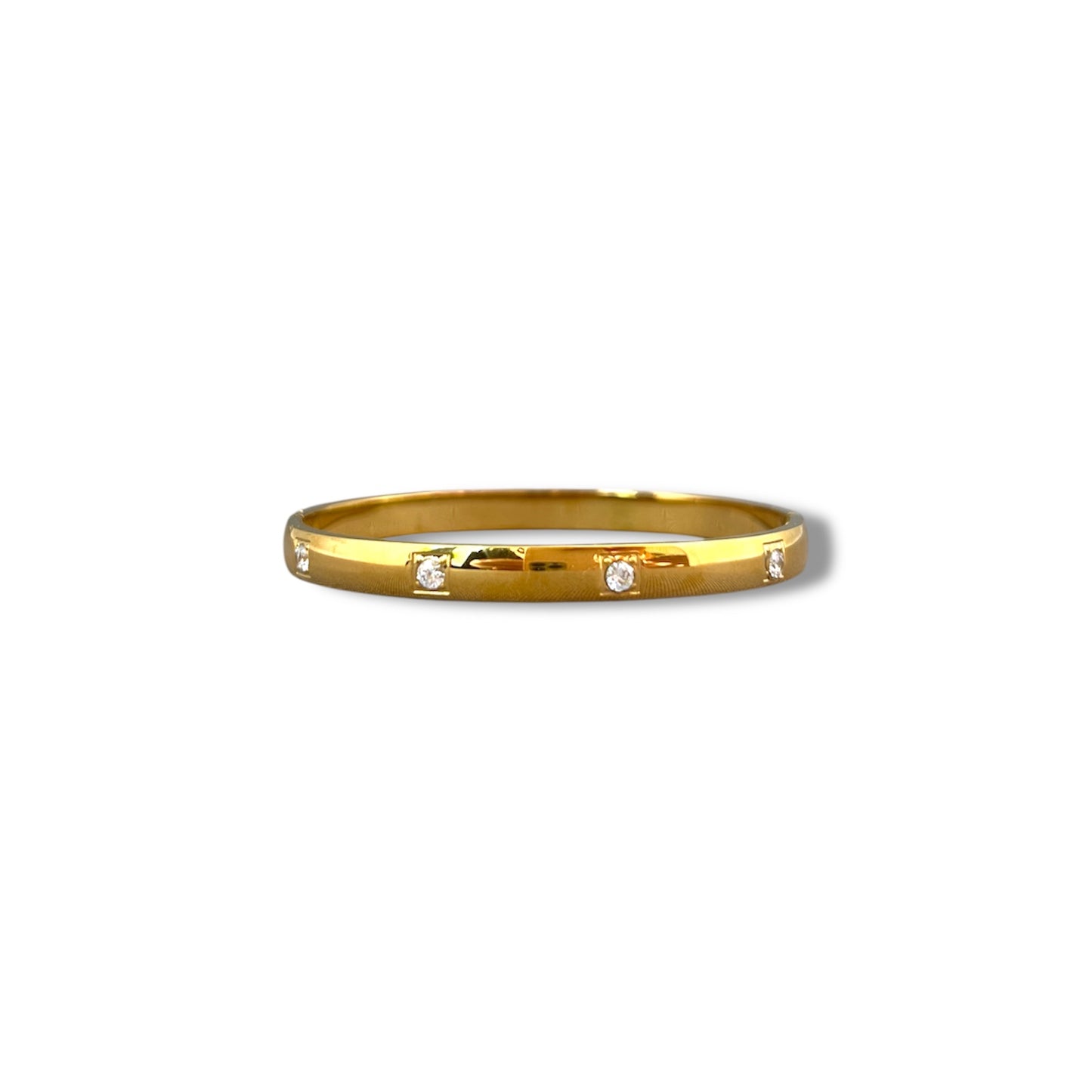 Gold Circle Zircon Bangle
