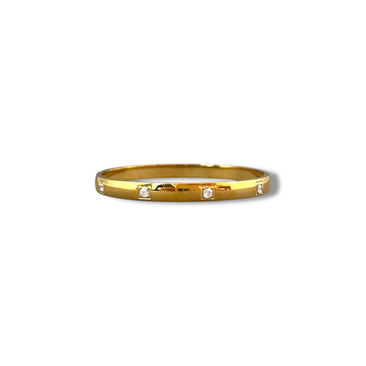 Gold Circle Zircon Bangle