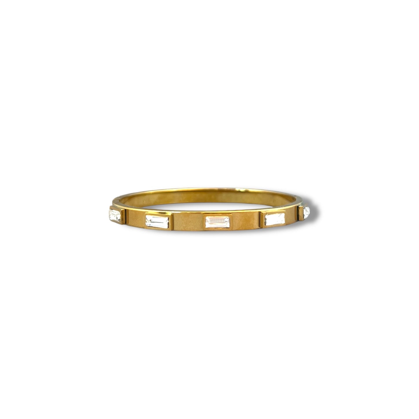 Gold Rectangle Zircon Bangle