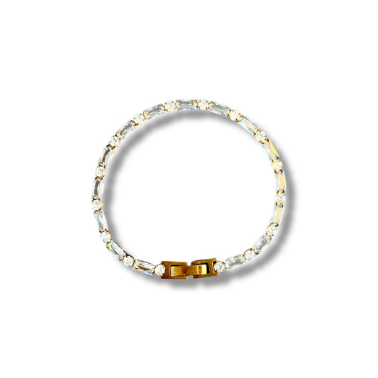 Gold Mixed Cut Zircon Bracelet