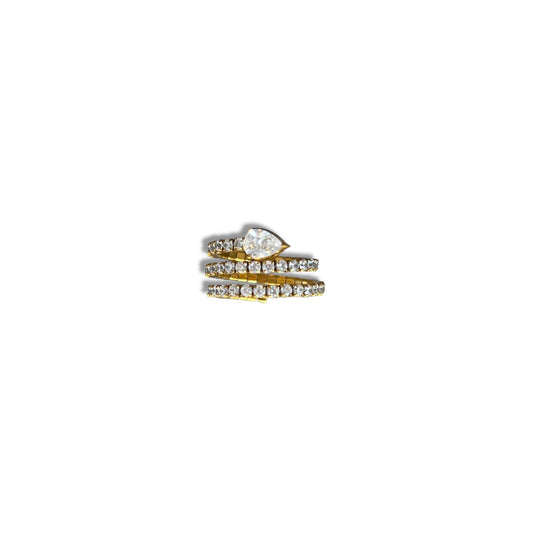 Gold Zircon Spiral Arrow Ring