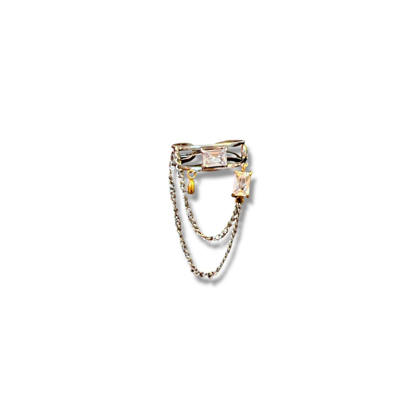 Silver Zircon Chain Ring