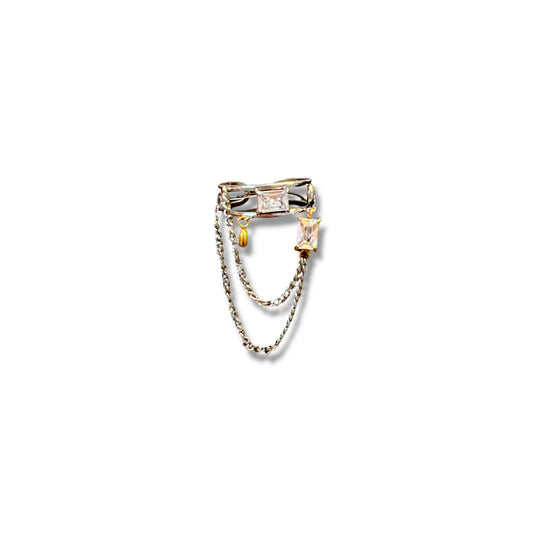 Silver Zircon Chain Ring