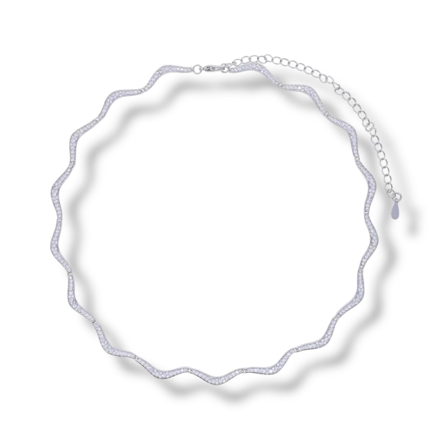 PRE-ORDER: Silver Wave Tennis Necklace