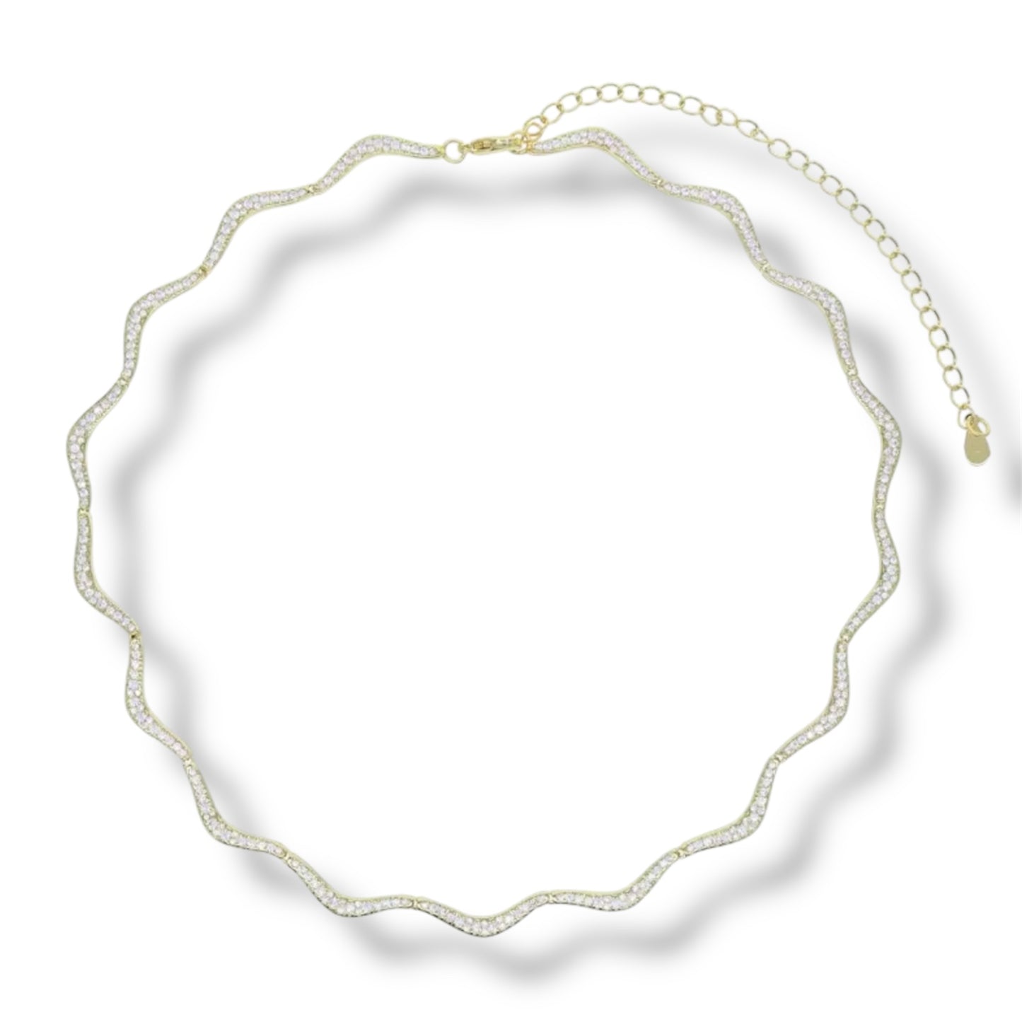 PRE-ORDER: Gold Wave Tennis Necklace