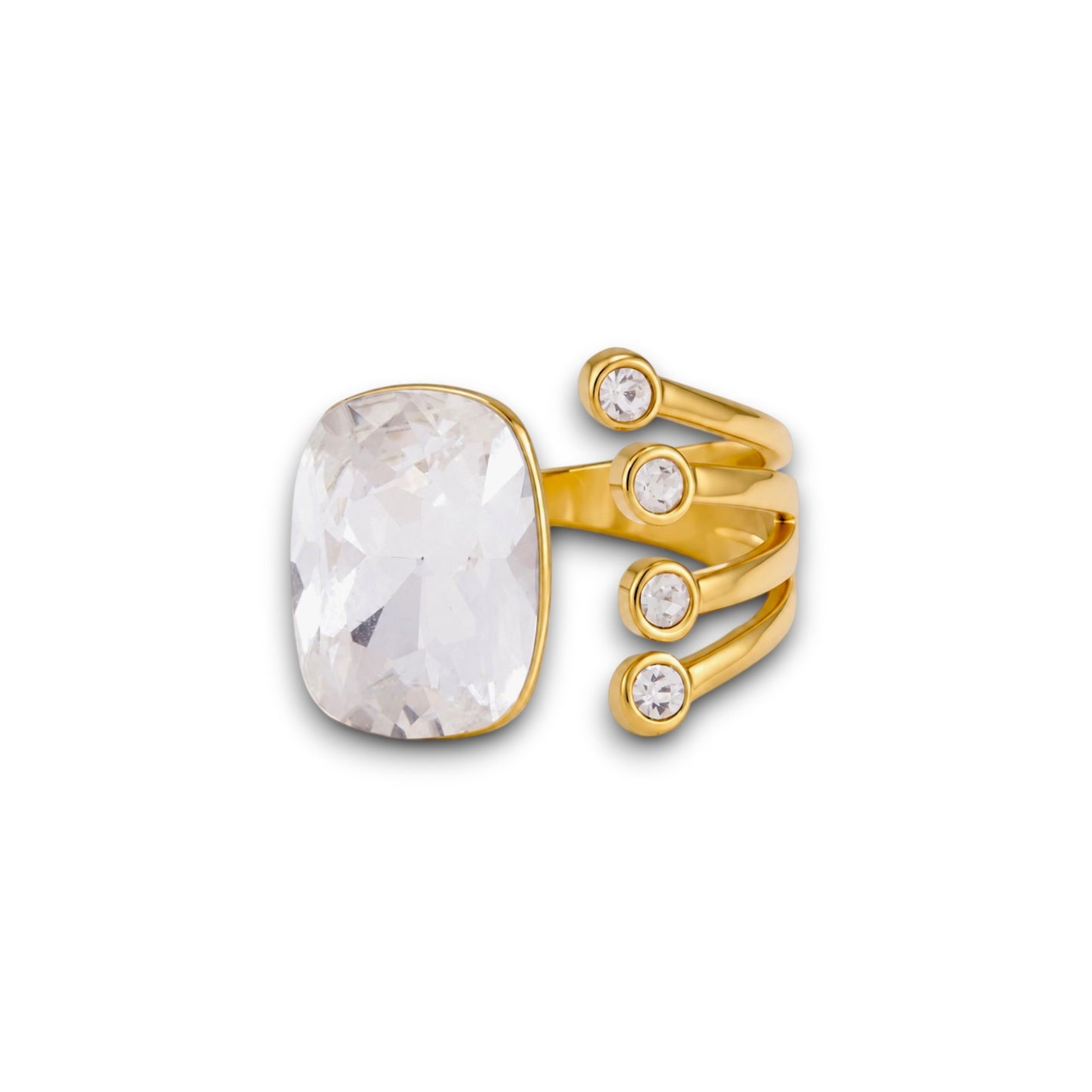 Gold Zircon Open Ring