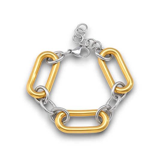 Gold & Silver Statement Link Bracelet