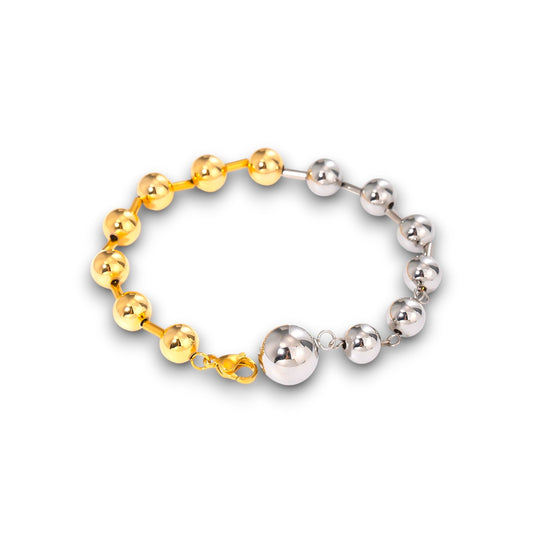 Gold and Silver Beaded Bracelet