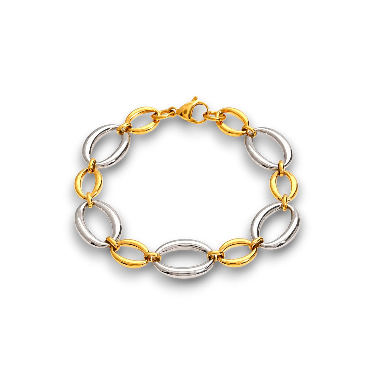 Gold and Silver Oval Bracelet