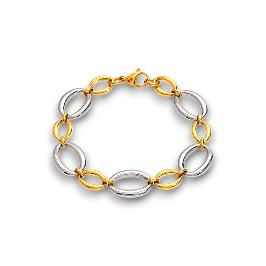 Gold and Silver Oval Bracelet