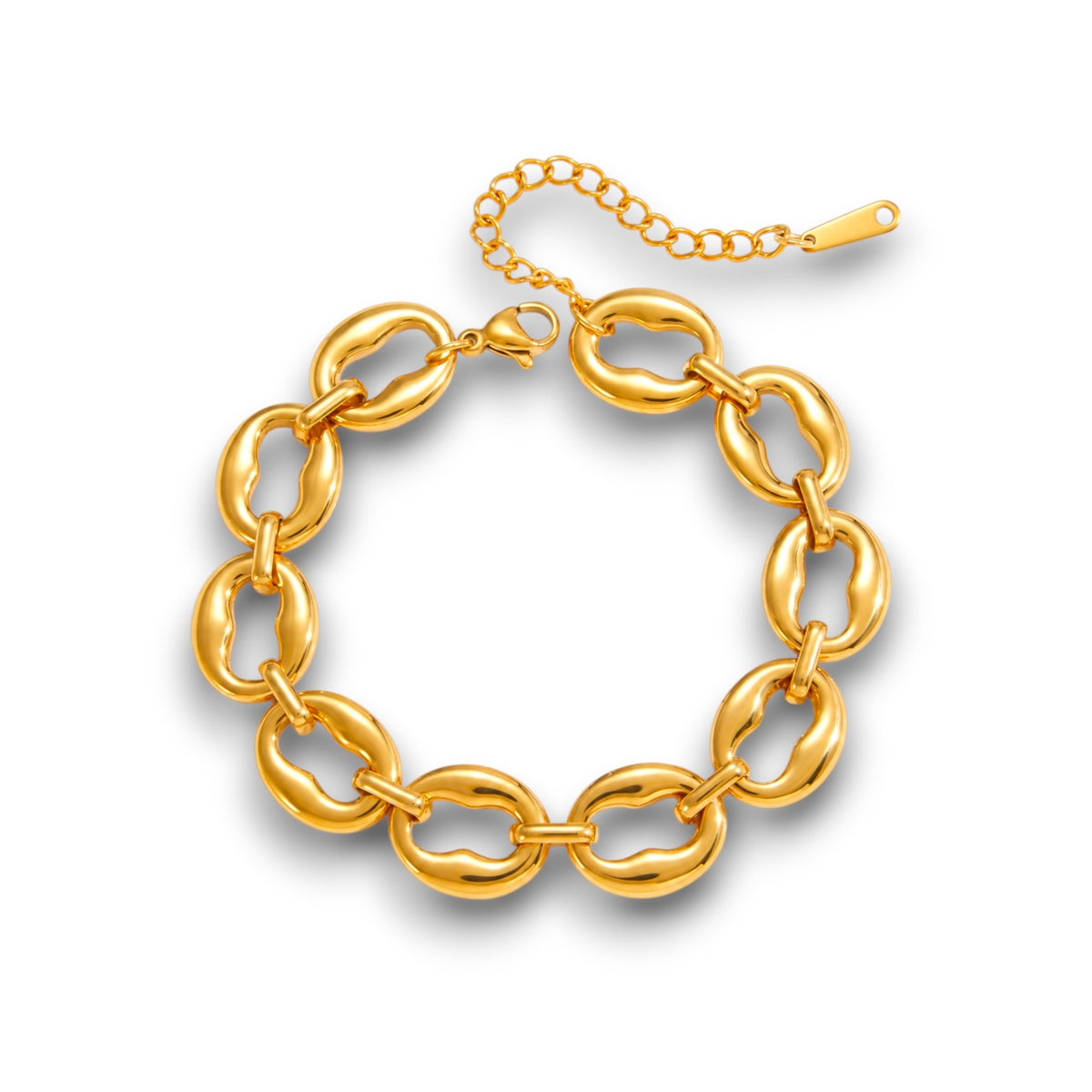 Gold Oval Links Bracelet