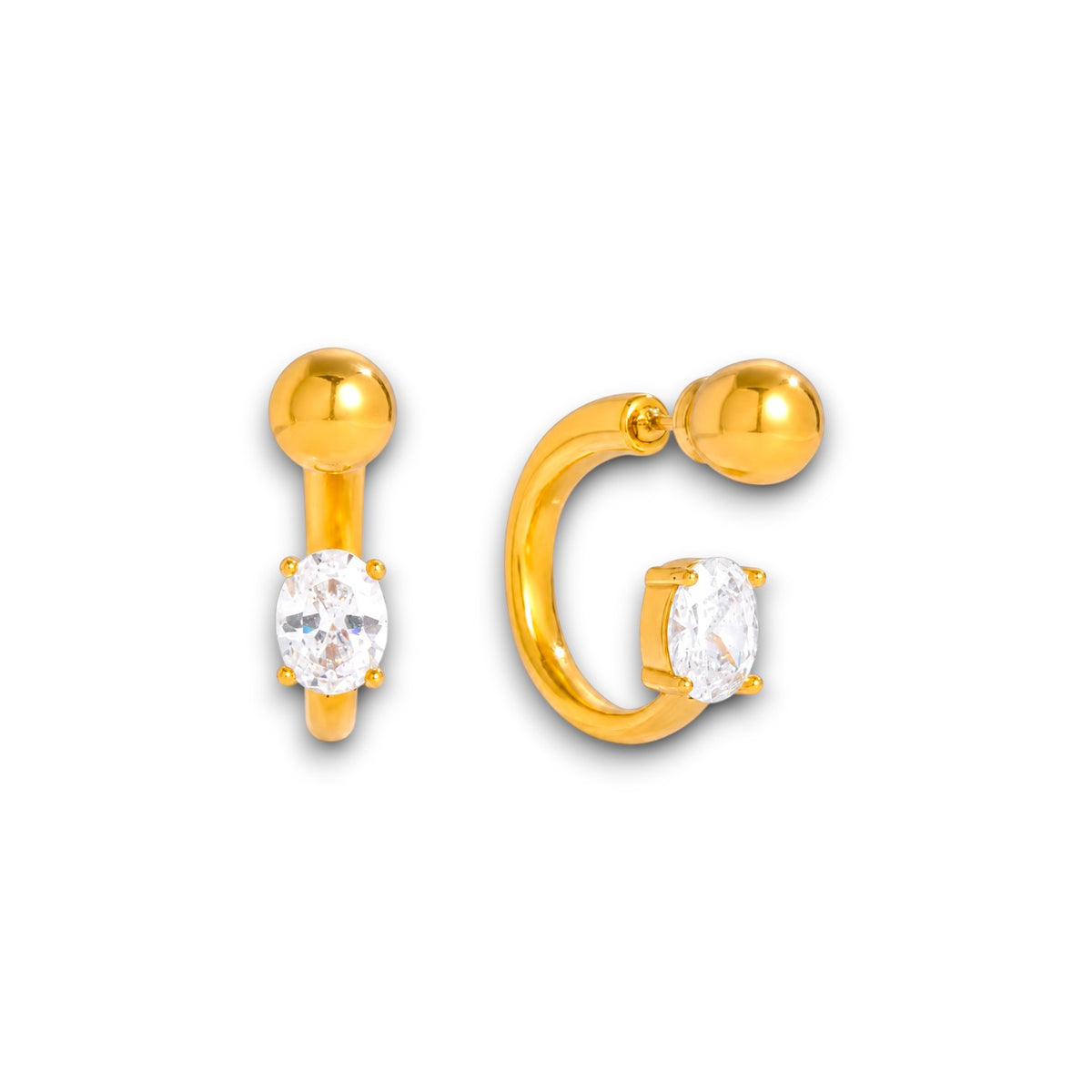 Zircon Front-back Earrings