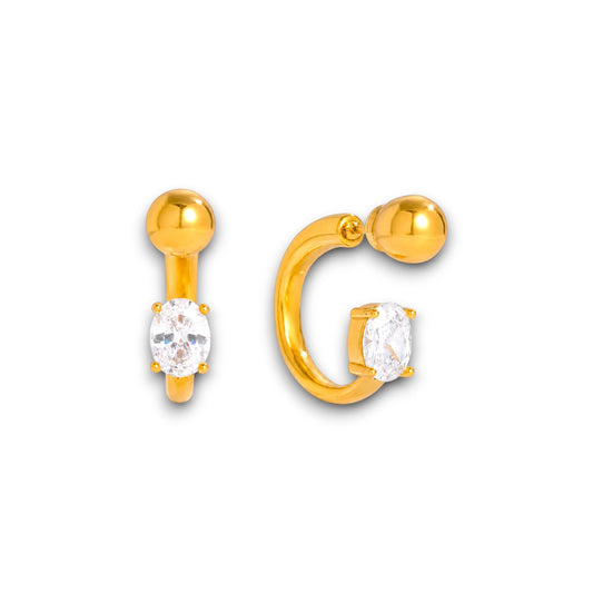 Zircon Front-back Earrings