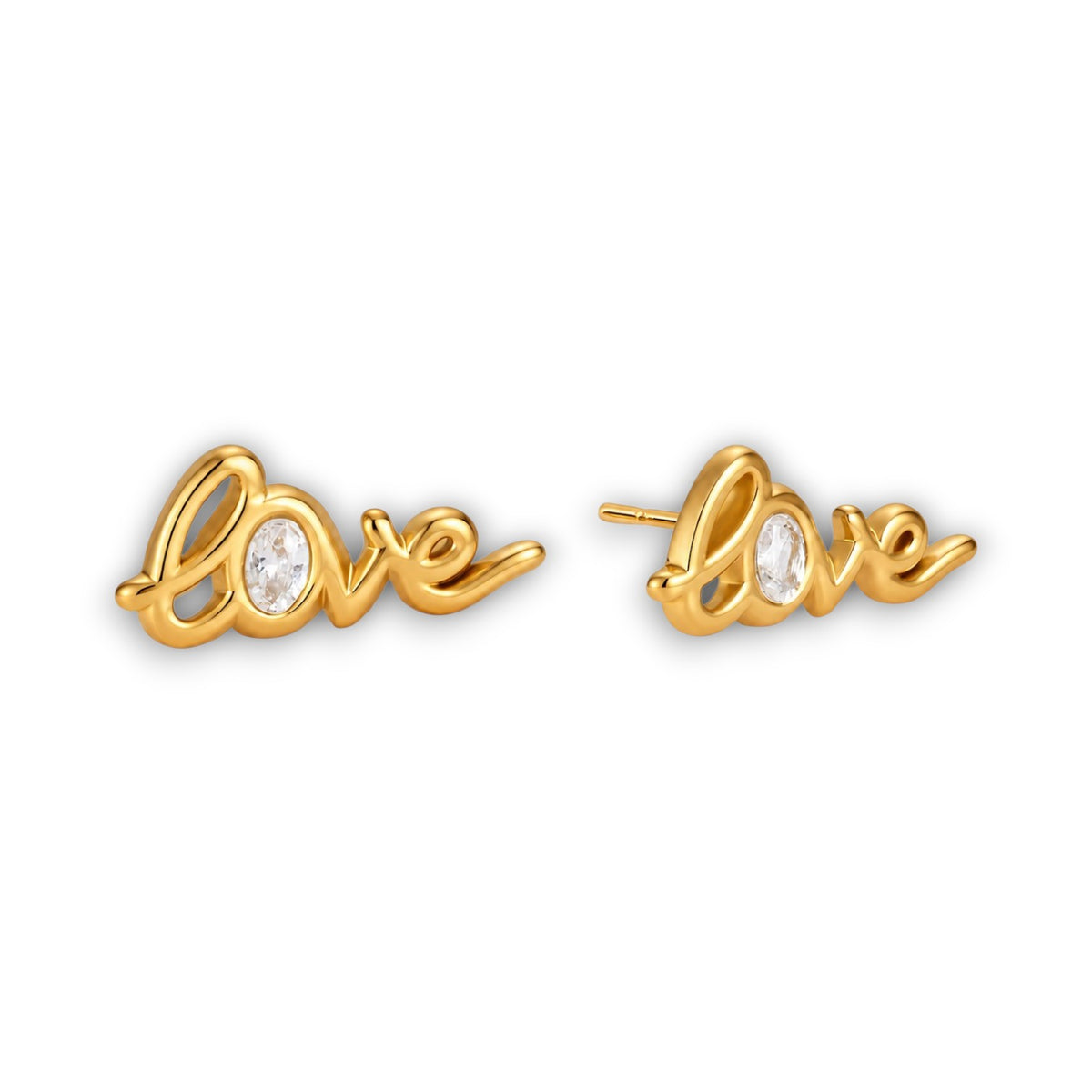 Love Zircon Stud Earrings