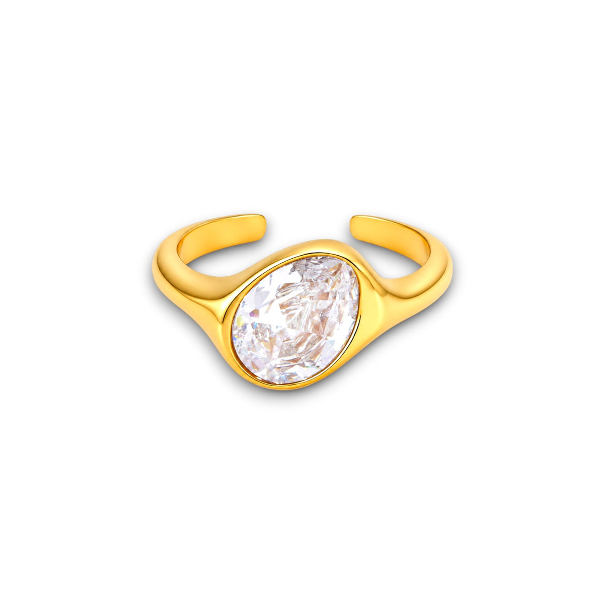 Gold Zircon Pinky Ring