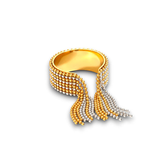Gold and Silver Waterfall Open Ring