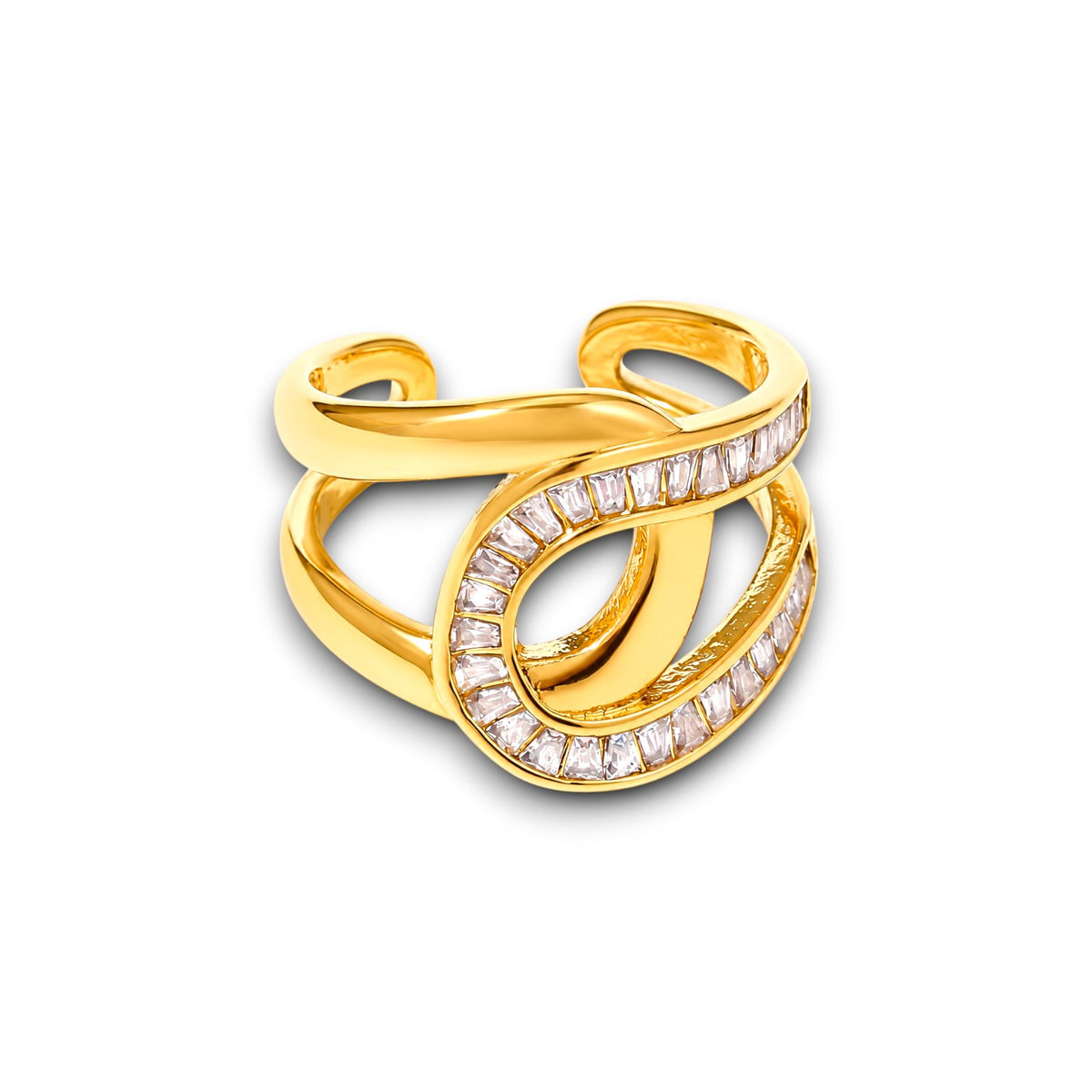 Gold Zircon Loop Ring