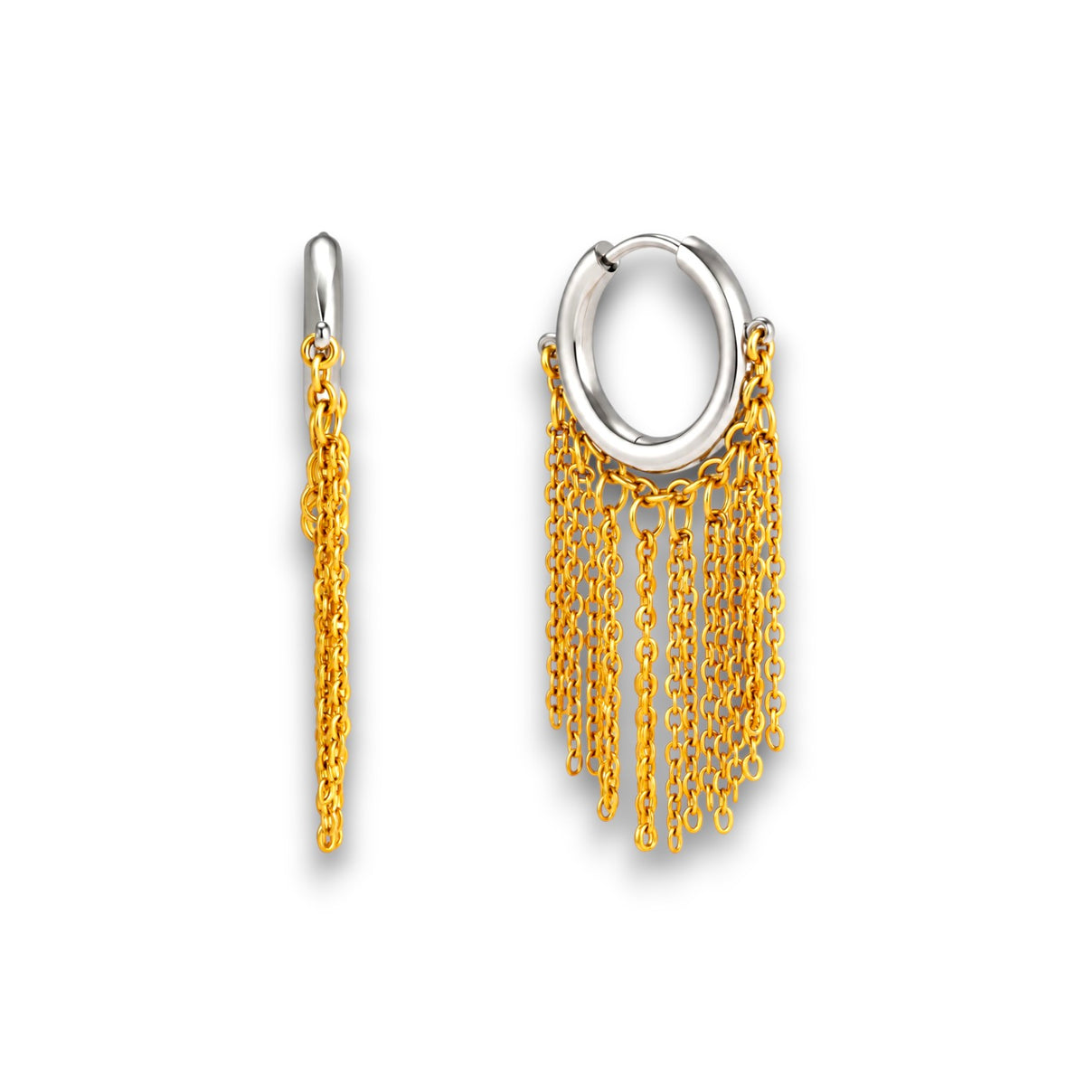 Gold Chain Fringe Earrings
