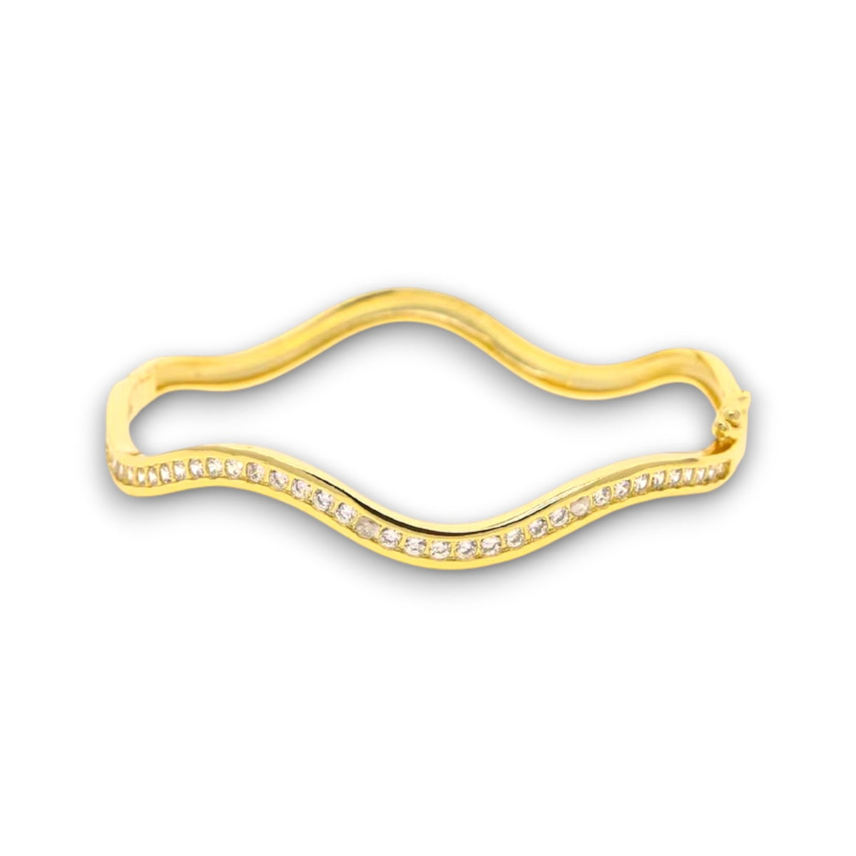 Gold Wave Zircon Bangle