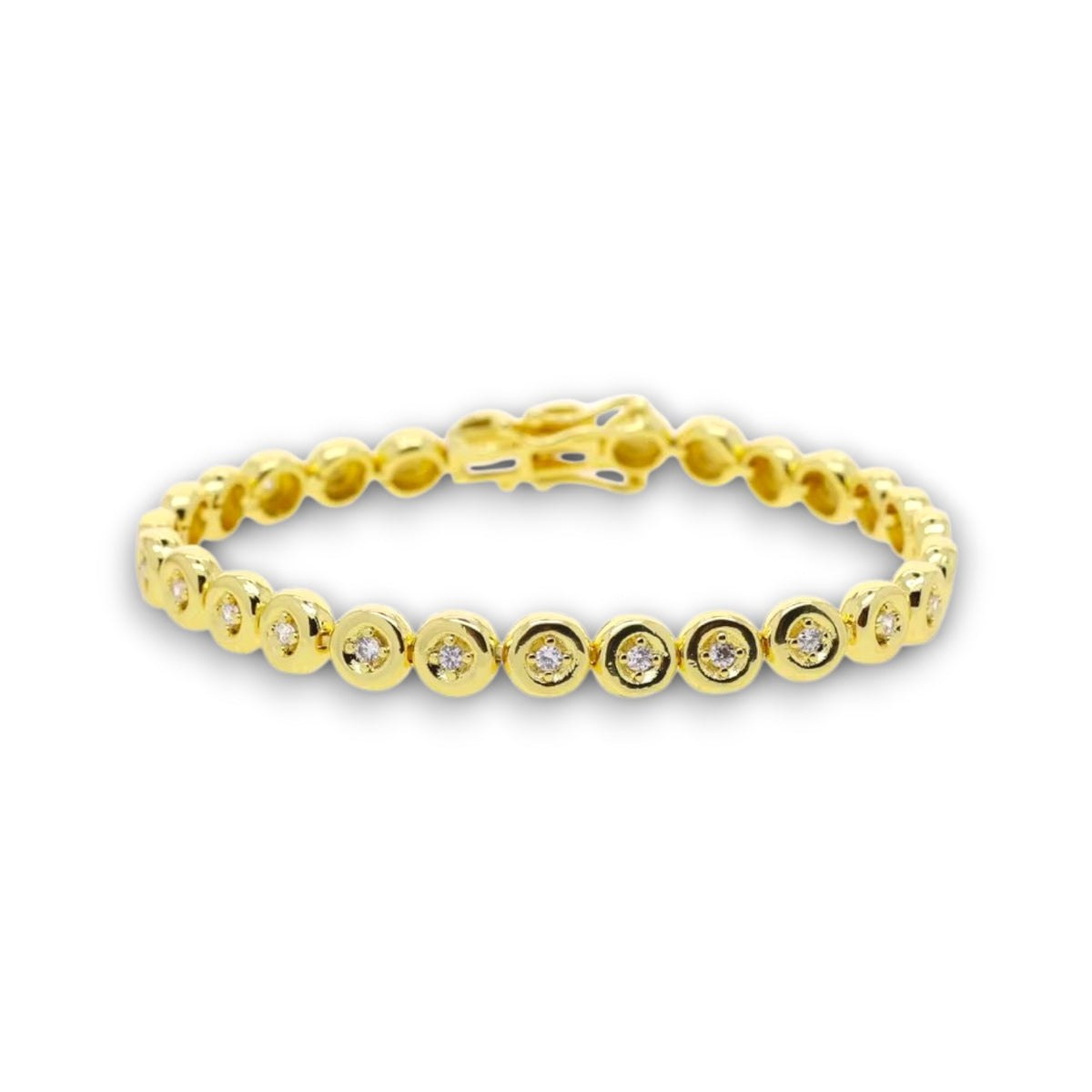 Gold Bezel Zircon Tennis Bracelet
