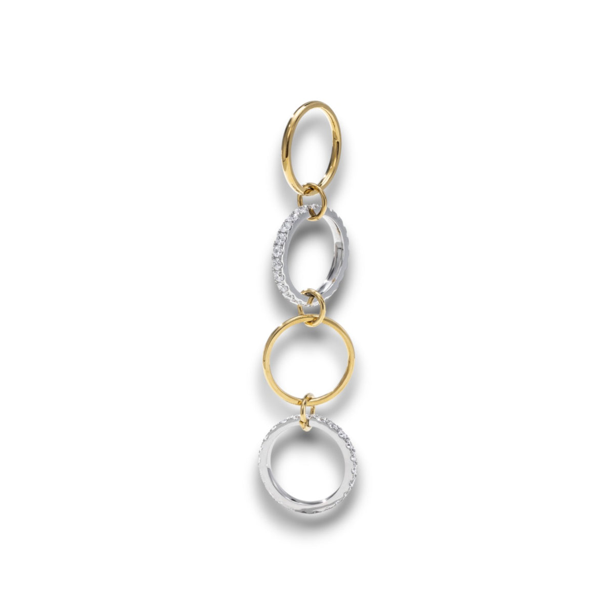 Gold and Silver Zircon Ring Stack