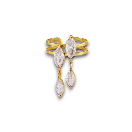 Gold Marquise Cascade Ring